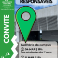 Arte convite do Instituto Federal Catarinense – Campus São Francisco do Sul para Reunião de Pais e Responsáveis. O encontro será no auditório do campus em duas datas: 4 de março, às 19h, para responsáveis dos 1º anos, e 11 de março, às 19h, para responsáveis dos 2º e 3º anos.